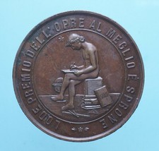 CIRCOLO PUBBLICO INSEGNAMENTO MEDAGLIA PREMIO AL MERITO 1889 TRESOLDI FRANCESCO 