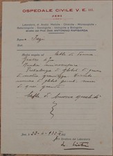 OSPEDALE CIVILE JESI ANCONA MARCHE 1932 REFERTO MEDICO LATTE MATERNO MEDICINA