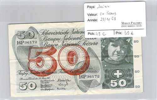 Banconota svizzera 50 - svizzera,