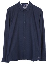 Camicia Scotch & Soda Uomo XL A Pois Con Colletto A Punta Blu Navy