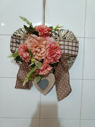 Fuoriporta cuore rattan - ,