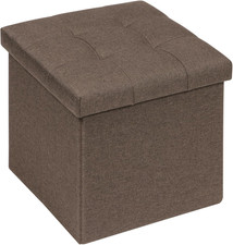 Pouf Contenitore Panca Sgabello Contenitore, Piccoli Tavolino Salotto Lino Cubo 
