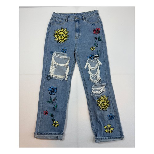Jeans boho celestial graphic - boho,