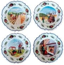 4 piatti da parata cm.25 4 stagioni in melamina made in italy