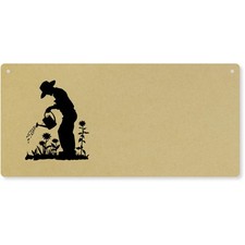 Targa da parete/insegna porta 'Uomo che innaffia il giardino sagoma' (DP00072946)