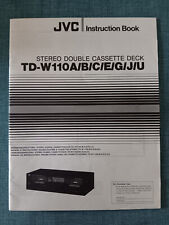 ISTRUZIONI MANUALE D'USO PER L'UTENTE - STEREO DOUBLE CASSETTE DECK JVC TD-W110