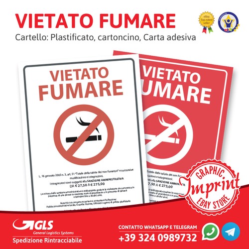 Cartello vietato fumare - vietato,