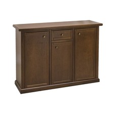 CREDENZA MADIA IN LEGNO ARTE POVERA NOCE  SCURO  3 PORTE 1 CASSETTI
