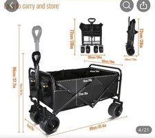 CARRELLO DA TRASPORTO PIEGHEVOLE PER GIARDINO/SPIAGGIA Canpeggio, Ruote Grandi