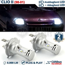 Kit Full LED H4 Per RENAULT CLIO 2 98-01 Luci Anabbaglianti + Abbaglianti CANbus