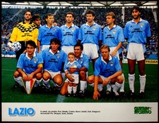 CALCIO POSTER LAZIO SERIE A 1991-1992 GUERIN SPORTIVO VINTAGE FOOTBALL