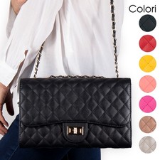 Borsa donna tracolla catena trapuntata da ragazza borsetta da passeggio elegante