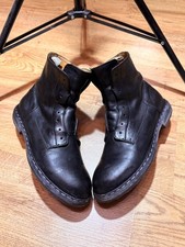 Officine Creative stivali da combattimento senza lacci in pelle cerniere neri da uomo taglia 40 US7