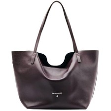 Patrizia Pepe - Shopping bag in pelle con pochette interna, Viola