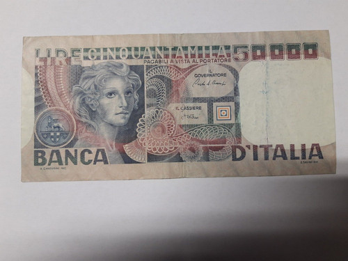 50000 lire volto - volto, donna