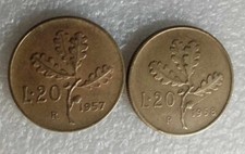 2 MONETE RAMO DI QUERCIA 20