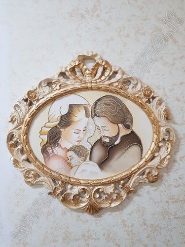 Quadro ovale sacra - sacra, famiglia