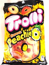 2 sacchetti Trolli Sweet Peachy Rubberes anelli sacchetto di caramelle gommose, 6,3 oz