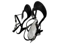 Sandali SISLEY donna numero 40 neri eleganti tacco alto cinturino a T