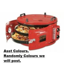 TURCO Itimat Roster Griglia Forno Rotondo BARBECUE 32L DOPPIO Vassoio Mix Griglia in Argento