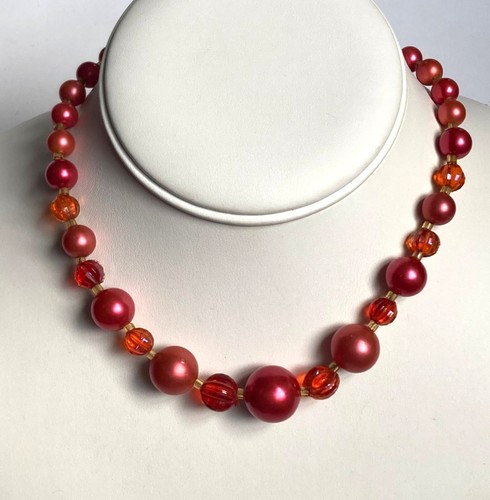 Collana vintage corallo - corallo, rosa