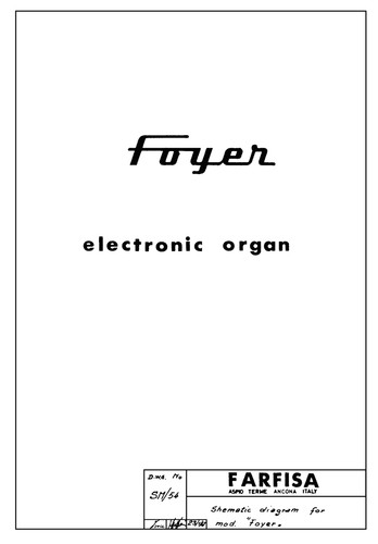 Farfisa foyer service manual - farfisa,
