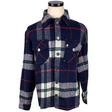 Giacca camicia grande lana a