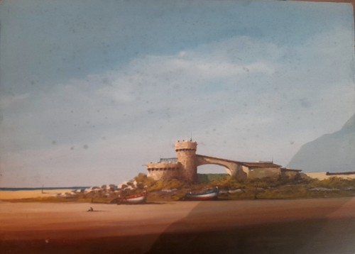 Enotrio paesaggio tempera - paesaggio,