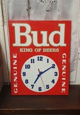 VECCHIO OROLOGIO LATTA BIRRA BUD 39x49x2,5 OROLOGIO PARETE BIRRA BUD COLLEZIONE 