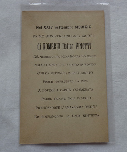 1919 anniversario morte - 1919, 1°