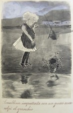 Aldo CARPI (Milano 1886-1973) CORALLINA impietosita colpì il granchio anno 1909