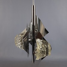 Lampadario Acciaio Inox Vetro