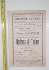 LOCANDINA DEL MIRAMAR TEATRO-MADAMA DI THEBES- DELLA STAGIONE ESTIVA 1924-R@R@
