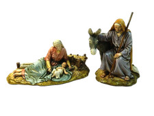 Natività con Madonna Sdraiata Landi Moranduzzo Cm 15 - Famiglia Presepe