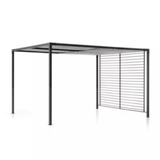 GAZEBO PERGOLA DA ESTERNO "BORA" IN FERRO ANTRACITE, 3×3,6 METRI