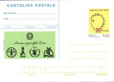 ITALIA REP. - Cart. post. - 2003 - ALIMENTAZIONE -  Celebrazioni italiane