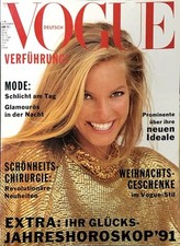 VOGUE Magazine Germany November 1990 VERA COX Claudia Schiffer TURLINGTON Chirko