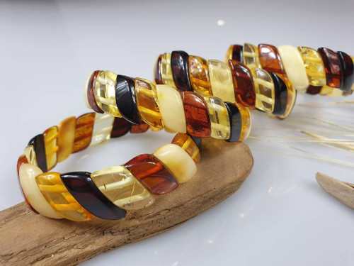 Bracciale ambra colorata - ,