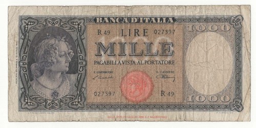 1000 lire italia ornata - lire,