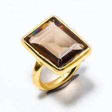 Anello placcato oro gioielli fatti a mano argento 925 pietra preziosa...