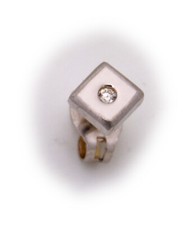 Orecchini Da Uomo A Perno In Oro Bianco 585 Con Diamante Brillante 0,01 G2542