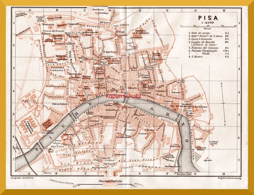 Pisa pianta storica - storica, 1905+