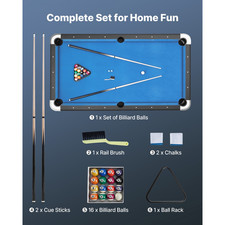 Set Tavolo Da Biliardo Portatile Regolabile 213Cm Gioco Casual per Casa
