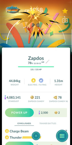 Zapdos con sfondo - speciale, |