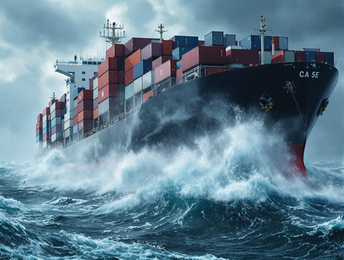 Enorme grande nave carico - nave,