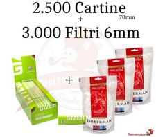 2.500 Cartine Gizeh 70 mm +