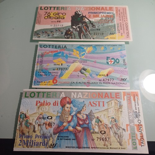 Vecchi biglietti lotteria - vecchi,