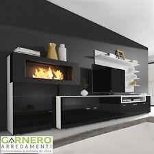 Parete attrezzata  FIRE Gihome ® mobile televisione porta tv soggiorno biocamino