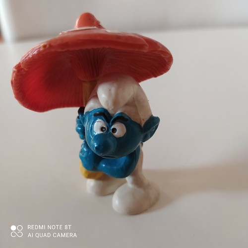 Puffo con fungo ombrello 1979 - puffo,