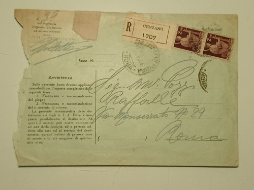 Busta viaggiata genzano a - busta,